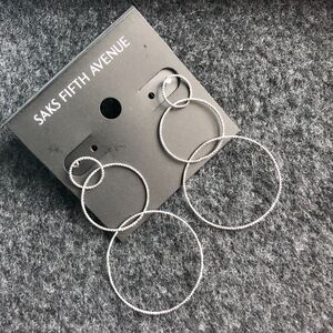Saks Fifth Avenue triple circle earrings